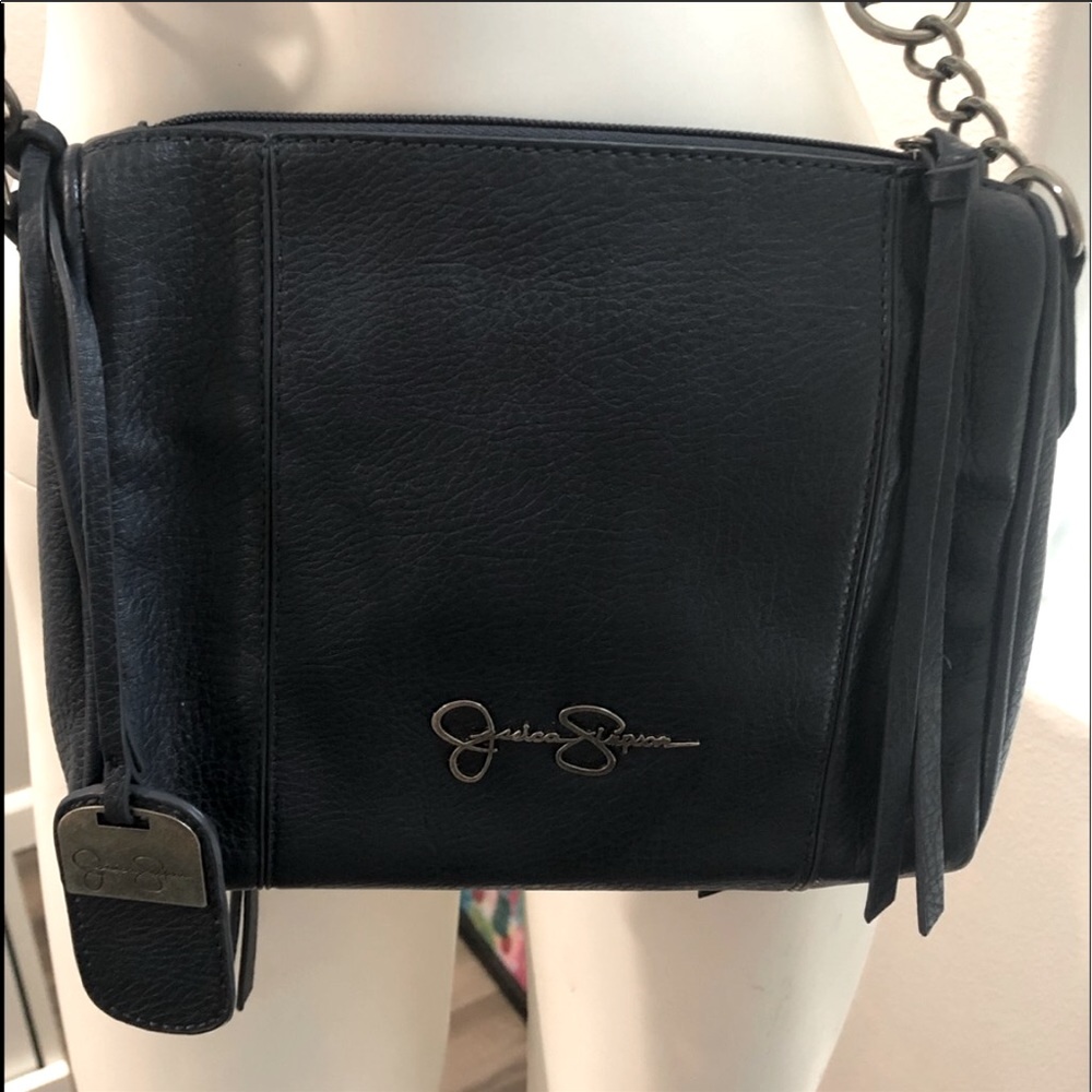 Jessica Simpson Navy Vegan Leather Crossbody Bag